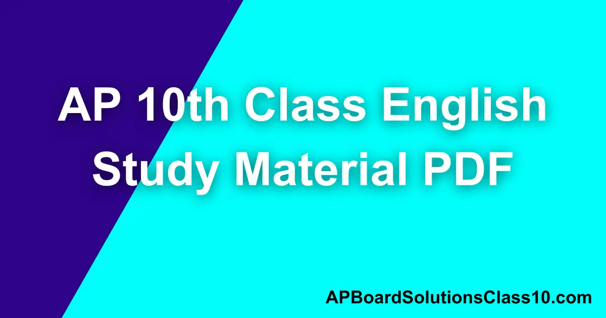 AP 10th Class English Study Material PDF