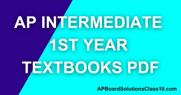 AP Intermediate 1st Year Textbooks PDF