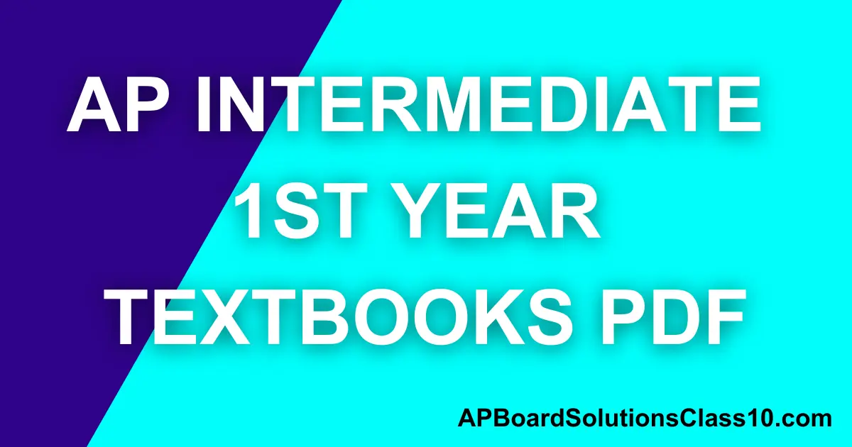 AP Intermediate 1st Year Textbooks PDF
