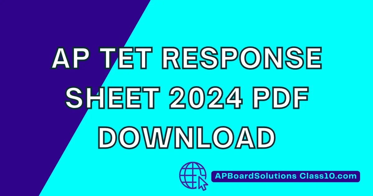 AP TET Response Sheet 2024 PDF Download