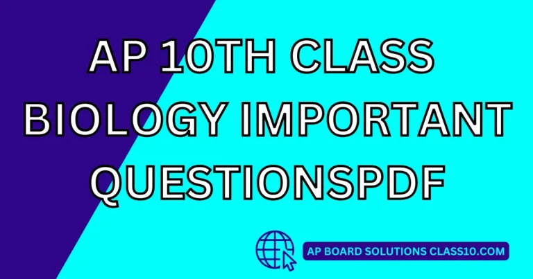 Ap 10th Class Biology Important Questions English Medium Pdf