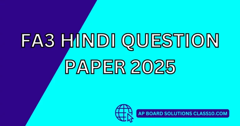 Fa3 Hindi Question Paper 2025