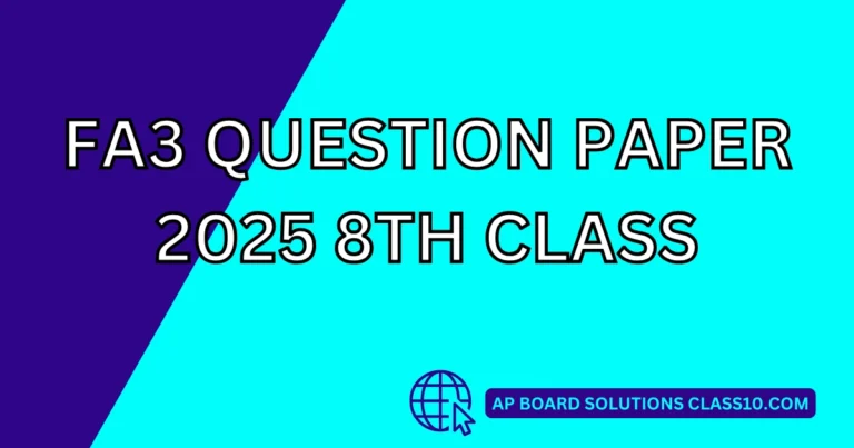 Fa3 Question Paper 2025 8th Class