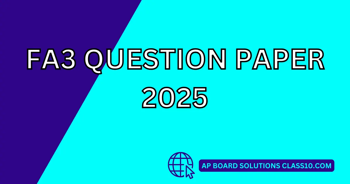 Fa3 Question Paper 2025