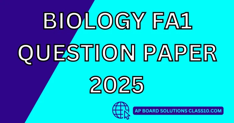 BIOLOGY FA1 QUESTION PAPER 2025