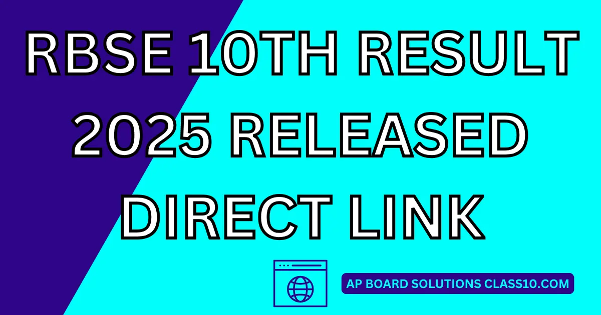 RBSE 10th Result 2025 Released