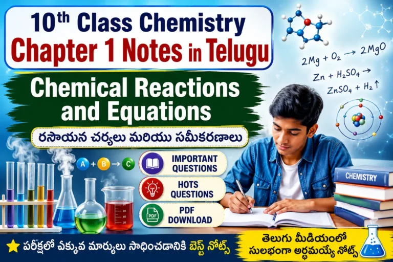 10th Class Chemistry Chapter 1 Notes in Telugu PDF Chemical Reactions and Equations