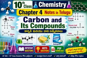 10th Class Chemistry Chapter 4 Notes in Telugu PDF | Carbon and Its Compounds