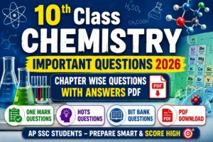10th Class Chemistry Important Questions 2026 PDF | AP SSC Chemistry Bit Bank