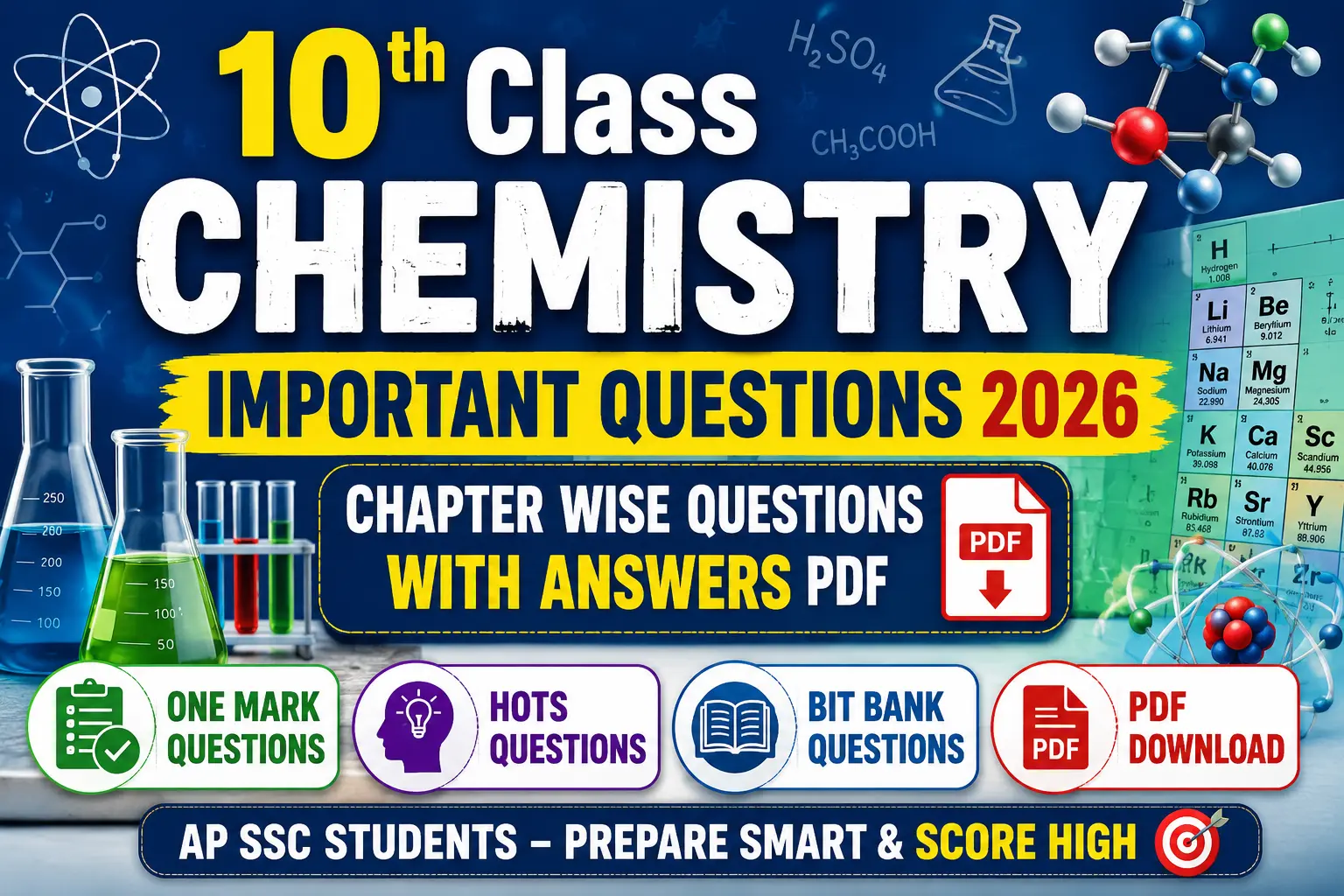 10th Class Chemistry Important Questions 2026 PDF AP SSC Chemistry Bit Bank