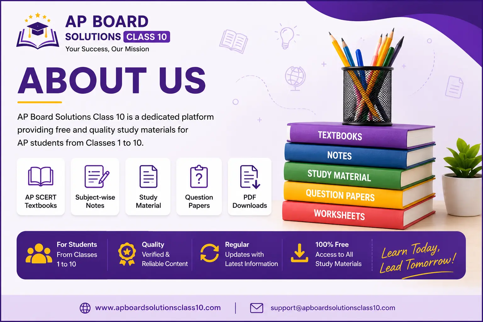 About AP Board Solutions Class 10 - Free AP SCERT Textbooks, Notes, Study Material, Question Papers and Education Updates