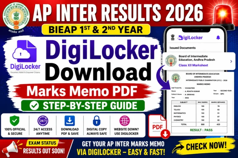 AP Inter Results 2026 DigiLocker Download Marks Memo PDF Guide