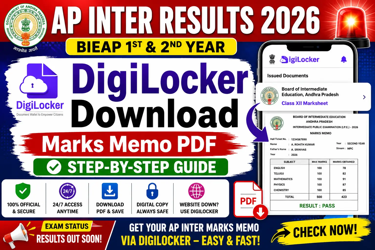 AP Inter Results 2026 DigiLocker Download Marks Memo PDF Guide