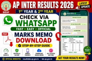 AP Inter Results 2026 Via WhatsApp: BIEAP 1st & 2nd Year Marks Memo Download Guide