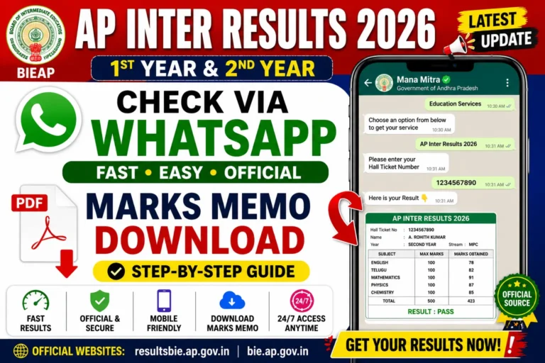 AP Inter Results 2026 Via WhatsApp Marks Memo Download Guide