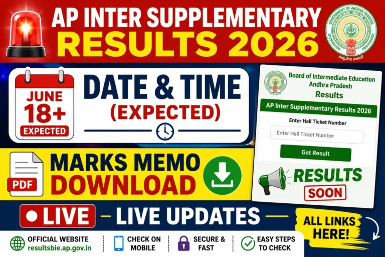 AP Inter Supplementary Results 2026 Date and Time Live Updates Marks Memo Download Link