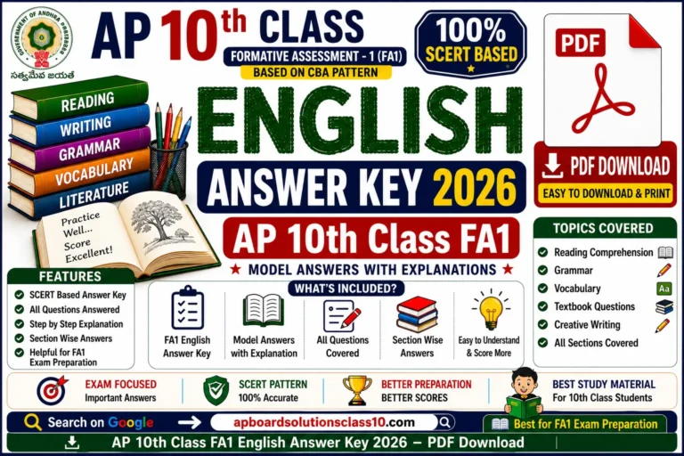 AP 10th Class FA1 English Answer Key 2026 PDF Download