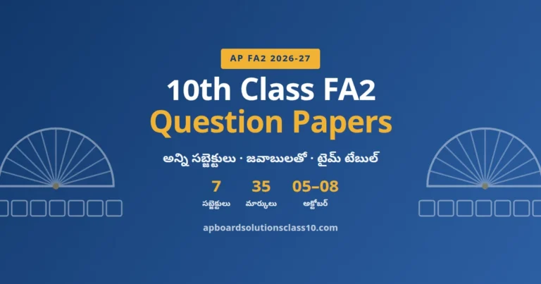 AP 10th Class FA2 Question Papers 2026-27 all subjects 35 marks with answers