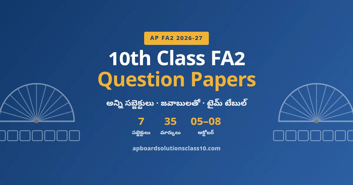 AP 10th Class FA2 Question Papers 2026-27 all subjects 35 marks with answers