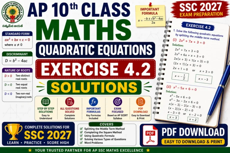 ap 10th class maths quadratic equations exercise 4 2 solutions