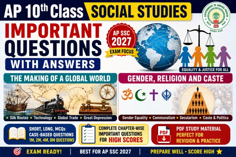 AP 10th Class Social Important Questions Global World Gender Religion and Caste
