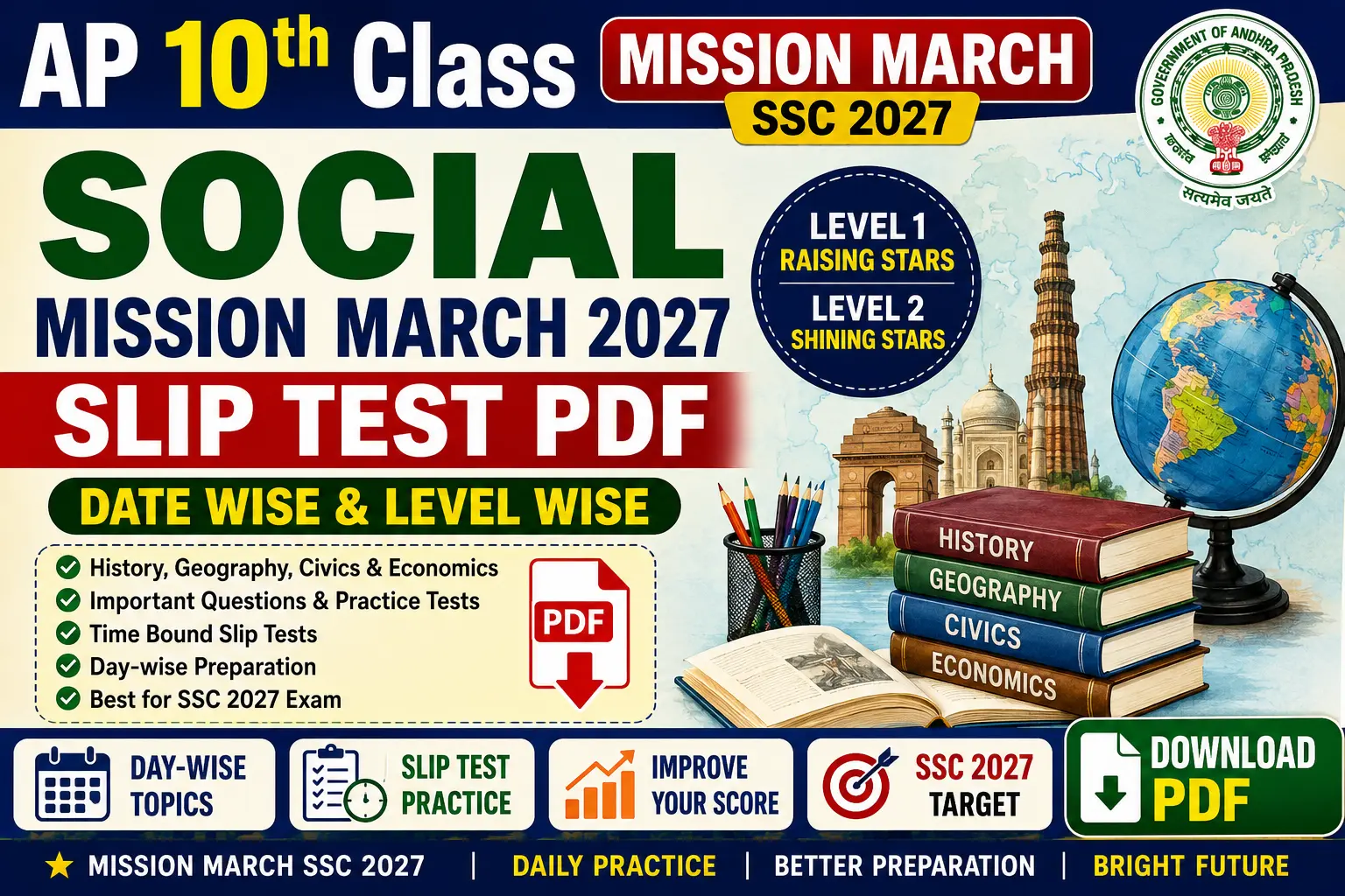 AP 10th Class Social Mission March 2027 Slip Test PDF