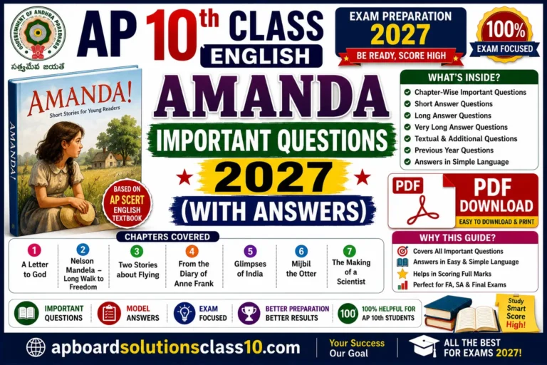 AP 10th Class English Amanda poem important questions 2027 with answers