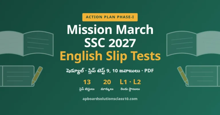 AP 10th English Mission March SSC 2027 Slip Test PDF with answers Level 1 Level 2