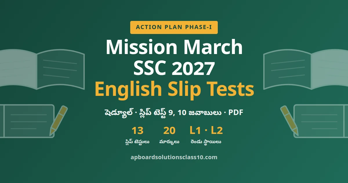 AP 10th English Mission March SSC 2027 Slip Test PDF with answers Level 1 Level 2