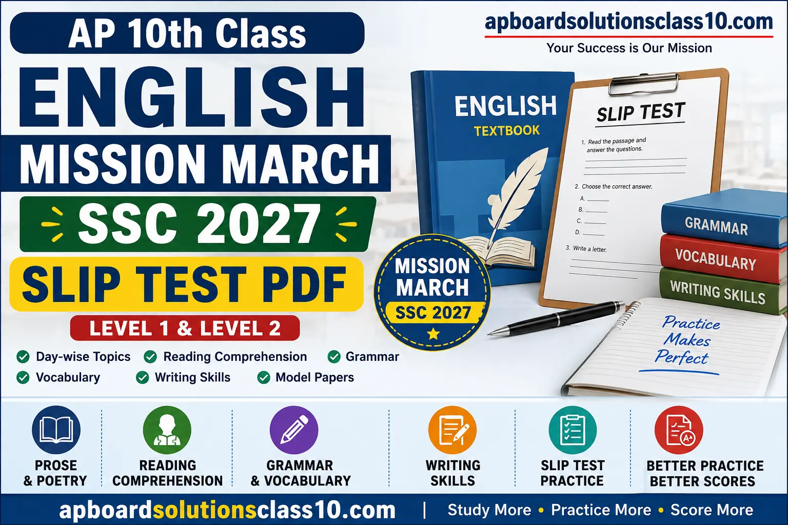 AP 10th English Mission March SSC 2027 Slip Test PDF