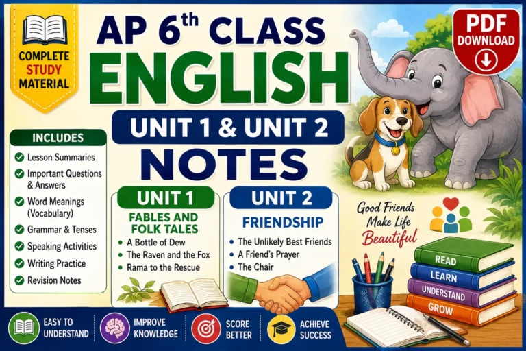 AP 6th Class English Unit 1 and Unit 2 Notes PDF