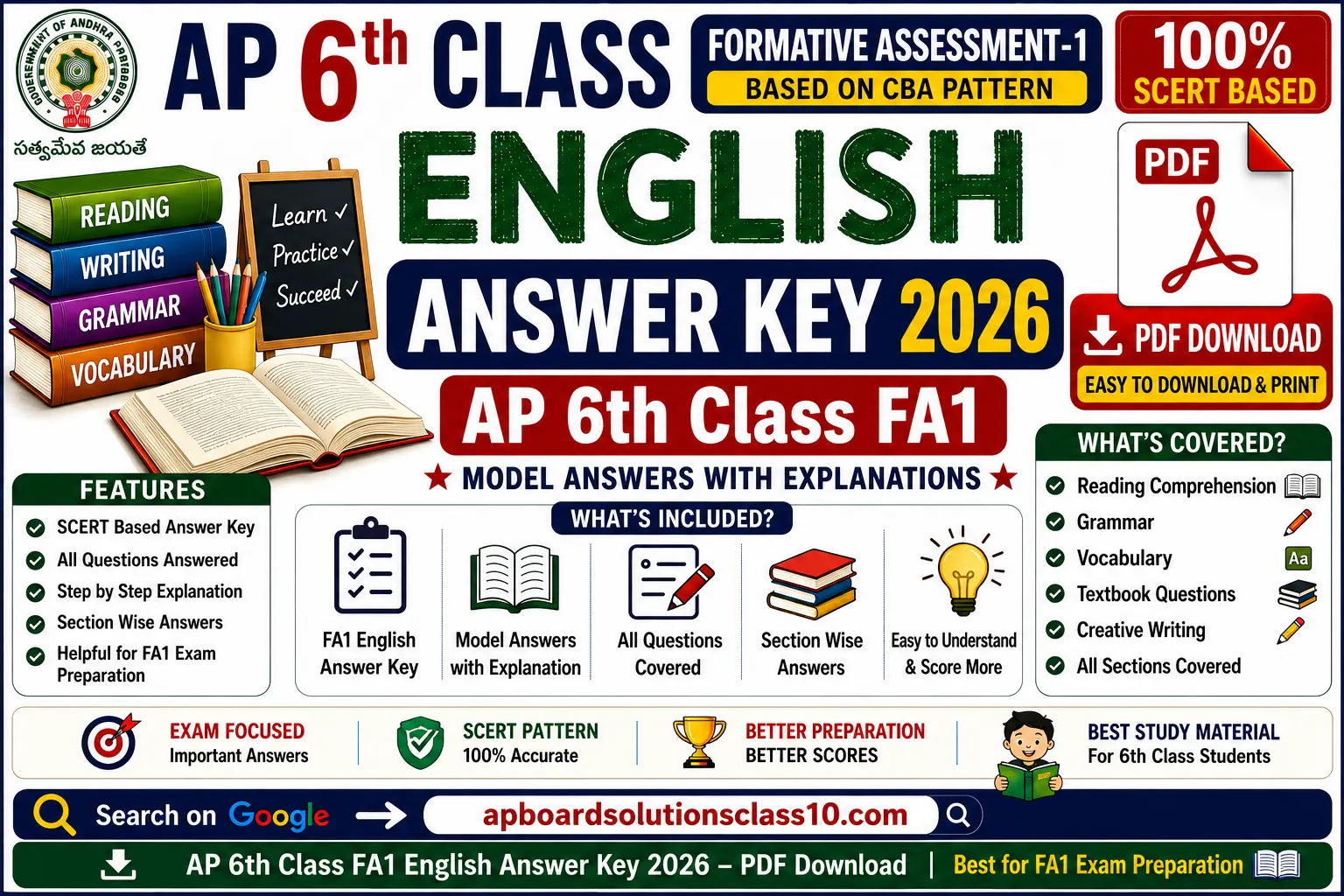 AP 6th Class FA1 English Answer Key 2026 PDF Download