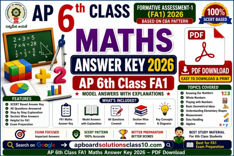 AP 6th Class FA1 Maths Answer Key 2026 PDF Download