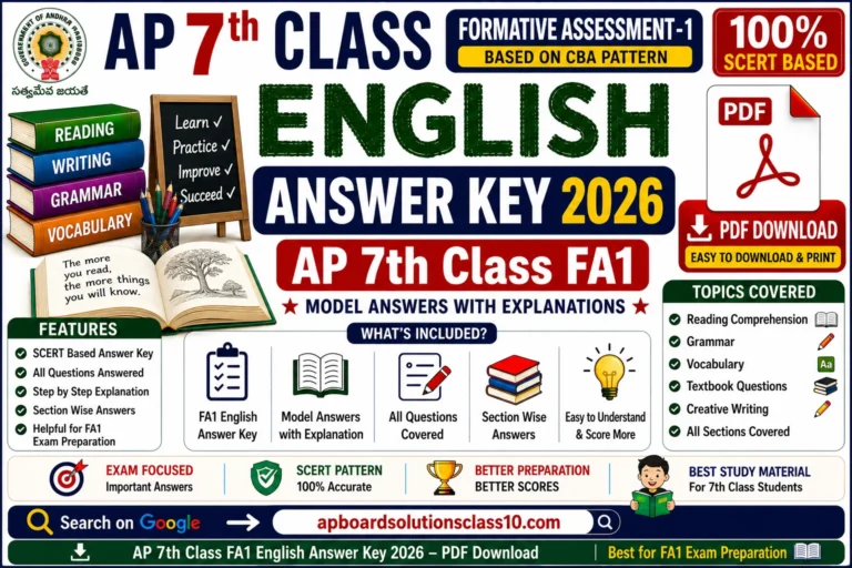 AP 7th Class FA1 English Answer Key 2026 PDF Download