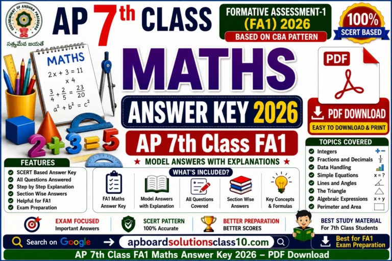 AP 7th Class FA1 Maths Answer Key 2026 PDF Download