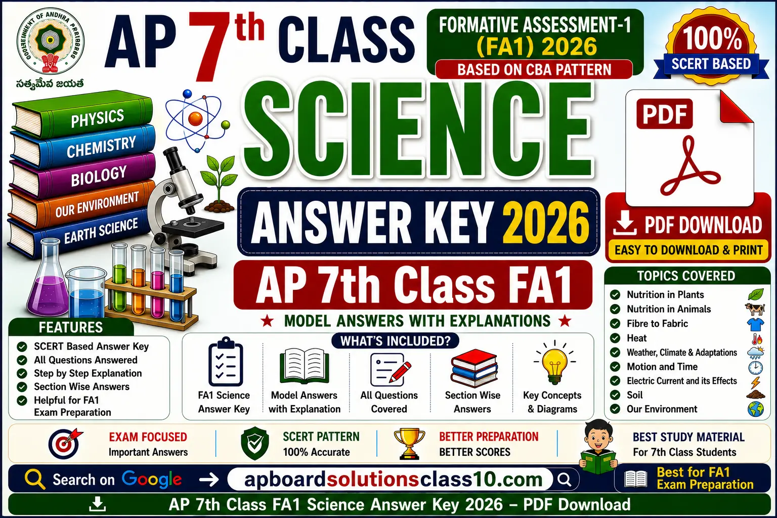 AP 7th Class FA1 Science Answer Key 2026 PDF Download