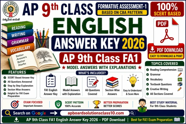 AP 9th Class FA1 English Answer Key 2026 PDF Download