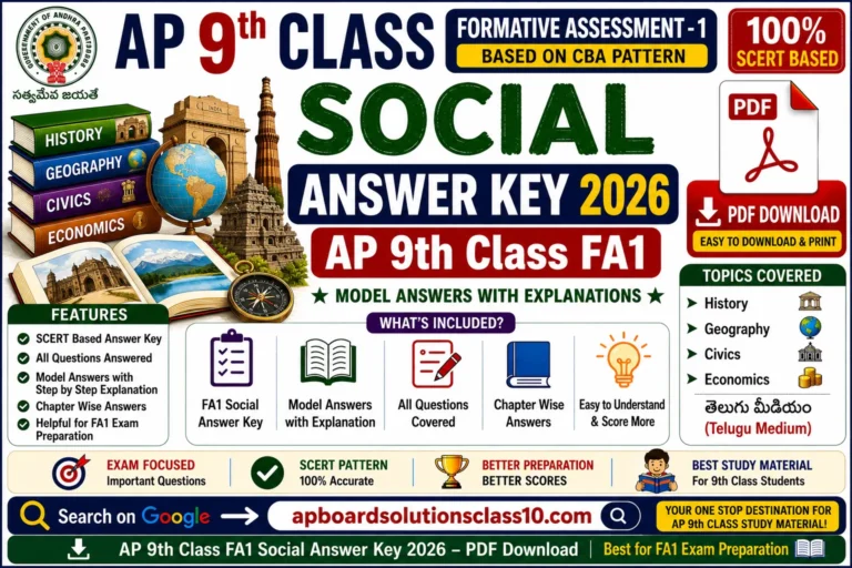 AP 9th Class FA1 Social Answer Key 2026 PDF Download