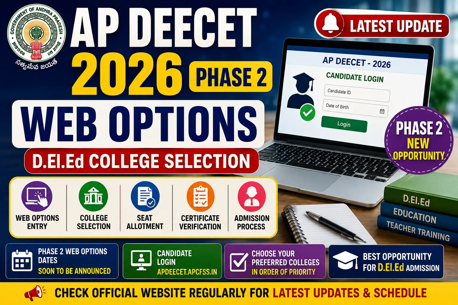 AP DEECET 2026 Phase 2 Web Options for D.El.Ed College Selection