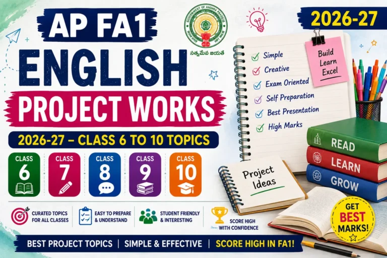 ap fa1 english project works 2026 27 class 6 to 10 topics
