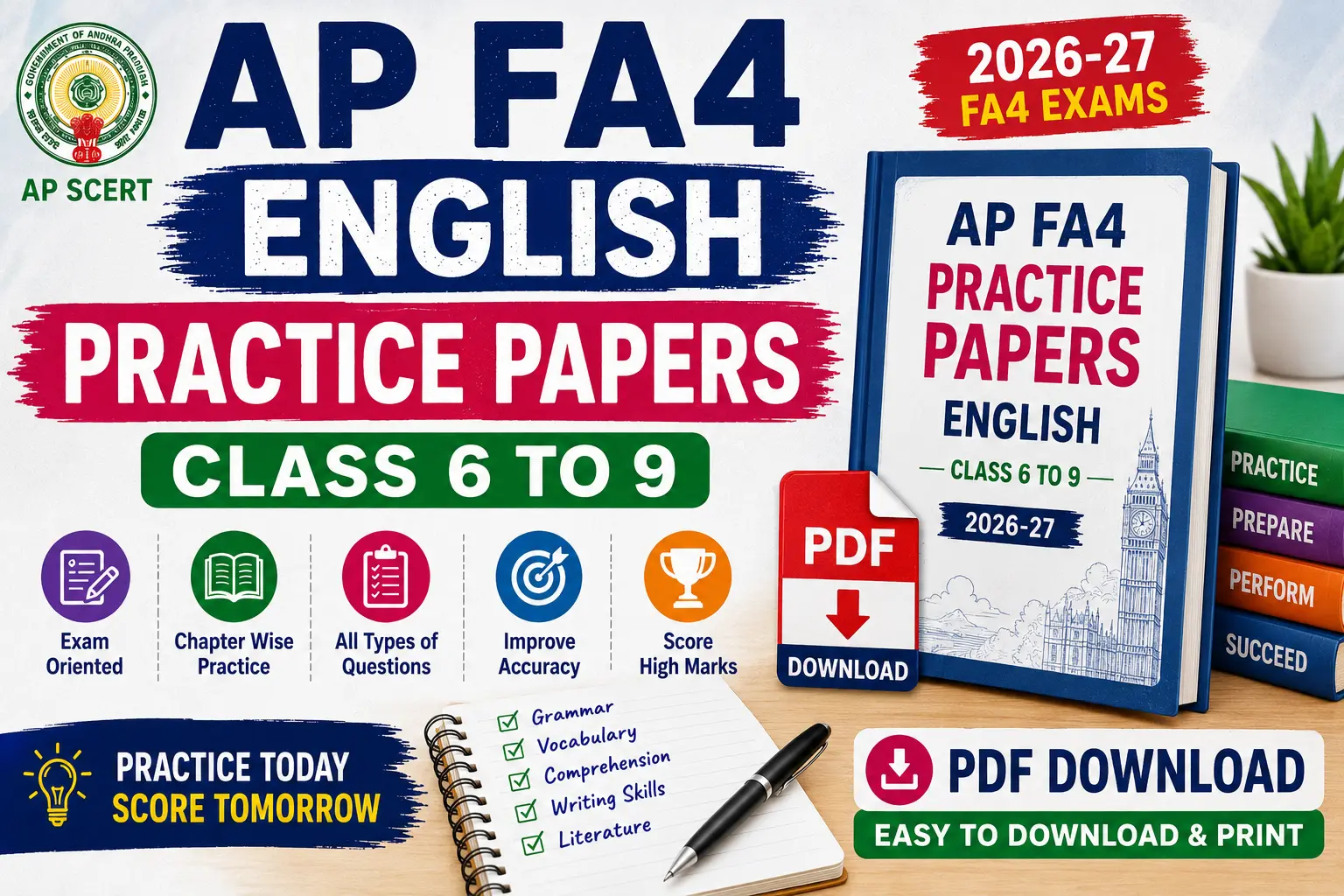 ap fa4 english practice papers class 6 to 9 pdf download