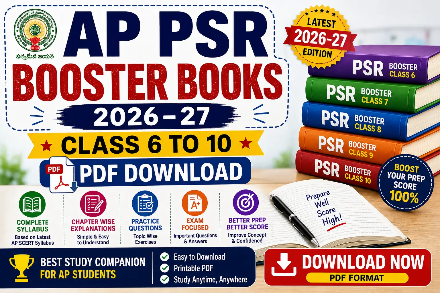 ap psr booster books 2026 27 class 6 to 10 pdf download