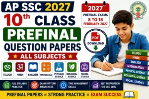 AP SSC 10th Class Prefinal Question Papers 2027 PDF – All Subjects