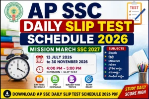 AP SSC Daily Slip Test Schedule 2026 PDF – Subject Wise Time Table Download