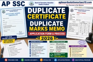 AP SSC Duplicate Certificate / Duplicate Marks Memo – Application Form & Process 2026