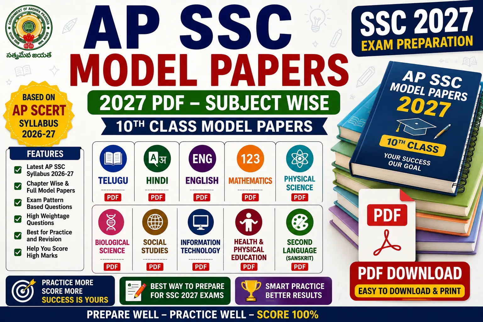 AP SSC Model Papers 2027 PDF Subject Wise 10th Class Model Papers
