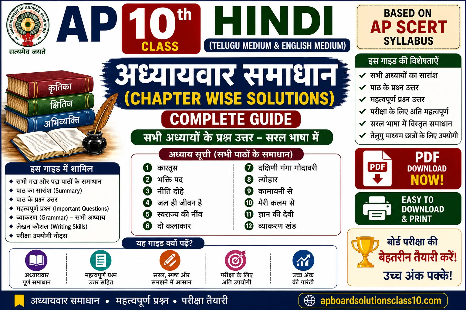 AP 10th Class Hindi Chapter Wise Solutions Complete Guide