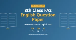 AP 8th Class FA2 English Question Paper 2026-27 – 35 Marks with Answers