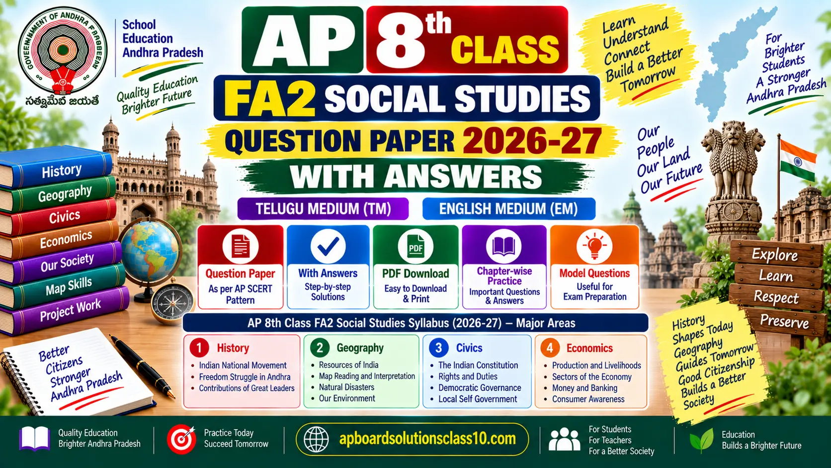 AP 8th Class FA2 Social Studies question paper 2026-27 with answers Kakatiya kingdom
