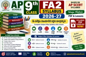 AP 9th Class FA2 Syllabus 2026-27 – Telugu Medium PDF & Lessons